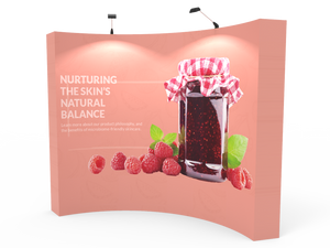 10ft Curved Expanding pop up display stand with front graphic printing - view 2