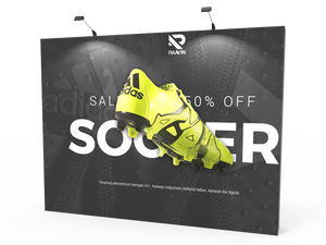 10ft Straight Expanding pop up display stand with front graphic printing