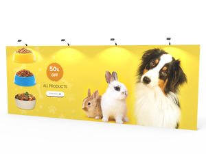 20ft Straight Expanding pop up display stand with front graphic printing