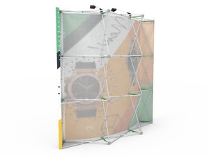 8ft Curved Expanding pop up display stand with front graphic printing - view 5