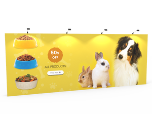 20ft Straight Expanding pop up display stand with front graphic printing - view 5
