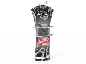 Top Tension Fabric Banner Stand - Curved with Arm Shelves - view 3