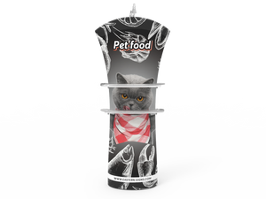Top Tension Fabric Banner Stand - Curved with Arm Shelves - view 2