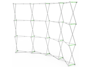10ft Curved Expanding pop up display stand with front graphic printing - view 5
