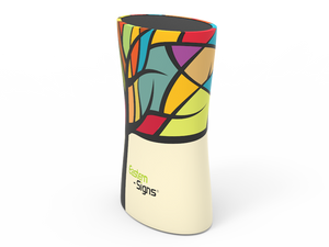 Oval Trade Show Counter with Fabric Printing - view 4