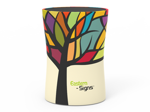 Oval Trade Show Counter with Fabric Printing - view 3
