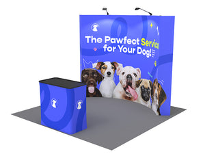 Curved - Medium 10ft - Pop Up Display Stand with Shipping Case to Podium