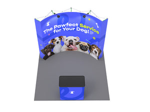 Curved - Medium 10ft - Pop Up Display Stand with Shipping Case to Podium - view 4