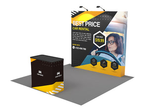 Straight - Small 8ft - Pop Up Banner Display with Shipping Case to Podium