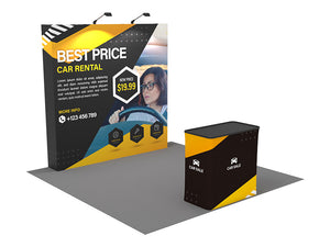 Straight - Small 8ft - Pop Up Banner Display with Shipping Case to Podium - view 3