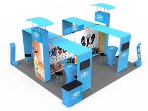 20 x 20ft Custom Trade show Booth Combo 03 - view 3