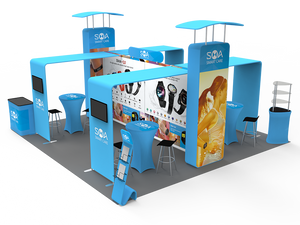20 x 20ft Custom Trade show Booth Combo 03 - view 2