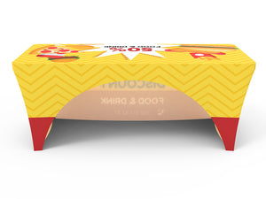 6ft Stretch Fit Branded Printed Table Cover with Open Back - view 5