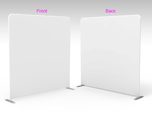 8ft straight tension fabric backdrop with Both sides White Fabric banner - view 3