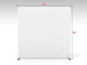 8ft straight tension fabric backdrop with Both sides White Fabric banner - view 4